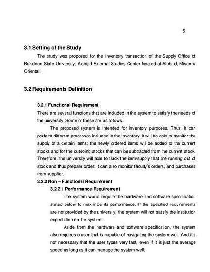 significance   study inventory system thesis proposal