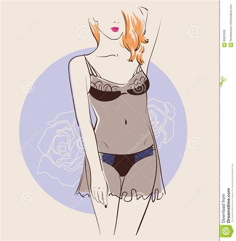 beautiful woman wearing lingerie vector illustration eps 1 stock