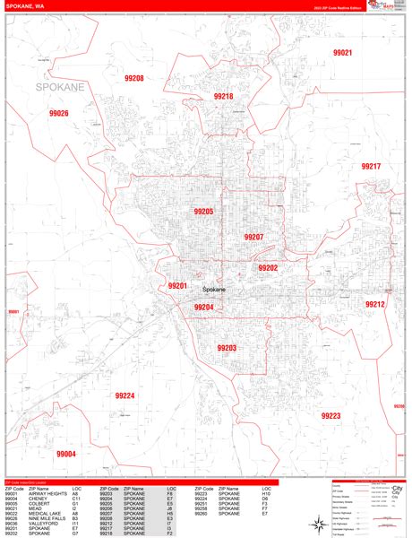 Digital Maps Of Spokane Washington
