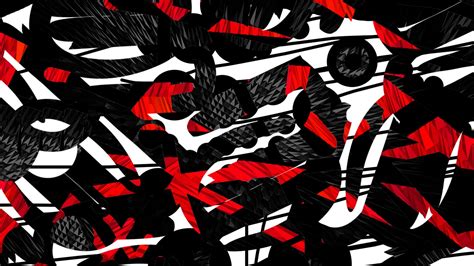 Download Wallpaper 1920x1080 Shapes Lines Red Black