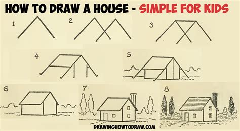house drawing simple kids sarah sidney blogs