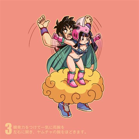 chi chi and yamcha dragon ball and 1 more drawn by origami red