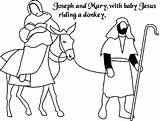 Mary Joseph Donkey Jesus Coloring Pages Baby Bethlehem Journey Drawing Inn Room Printable Cartoon Travel Getcolorings Color Paintingvalley sketch template