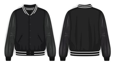 black varsity jacket front   view vector mockup illustration varsity jacket outfit