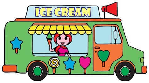 draw  color ice cream truck ve va   xe kem cc channel