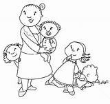 Mamma Nuclear Nounou Famille Sitters Abbraccia Bimbo Große Maman Avais Idée sketch template