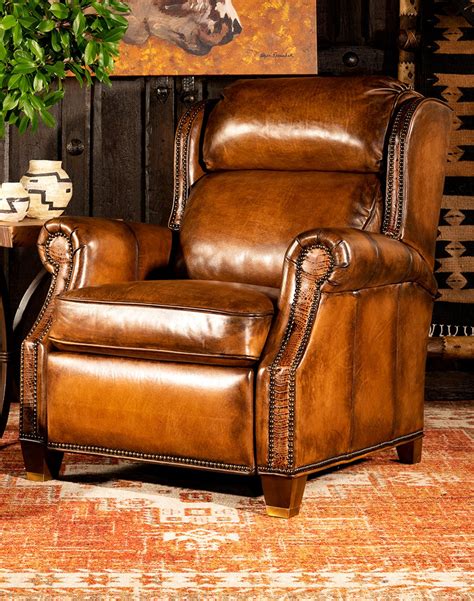 cattlemens leather recliner american  high quality etsy
