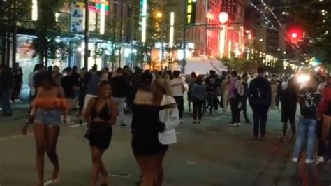 late night street party on granville strip prompts response from