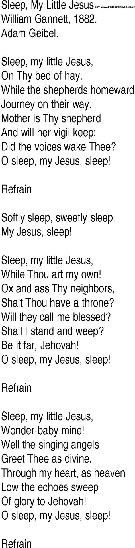 hymn  gospel song lyrics  sleep   jesus  william gannett