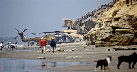 marine helicopter forced to land on calif beach