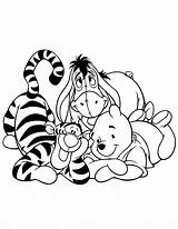 Pooh Winnie Coloring Pages Kids Print Tags sketch template