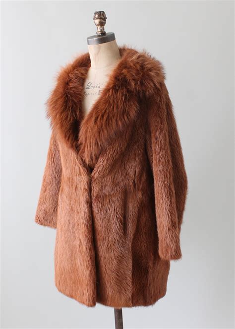 vintage  red fox fur coat raleigh vintage
