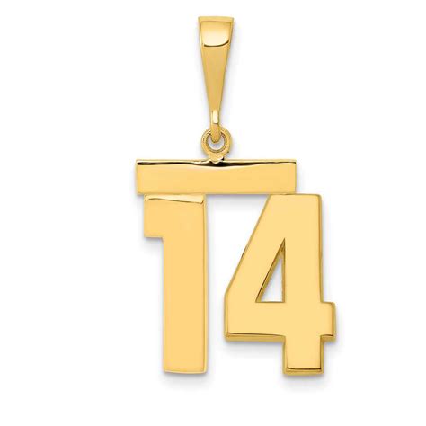 gold medium polished number  charm precious accents