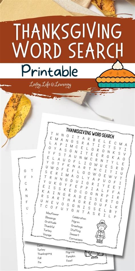 thanksgiving word search printable