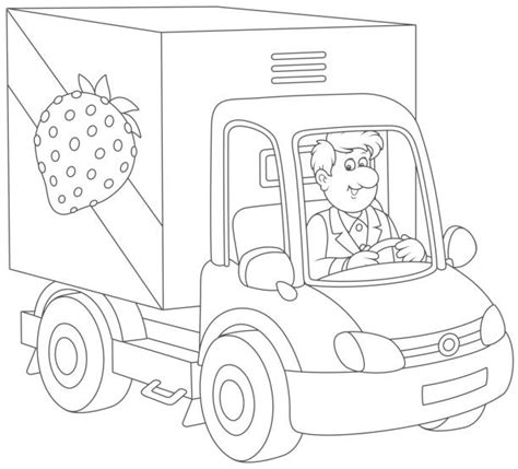 coloring book truck driver stock  pictures royalty  images