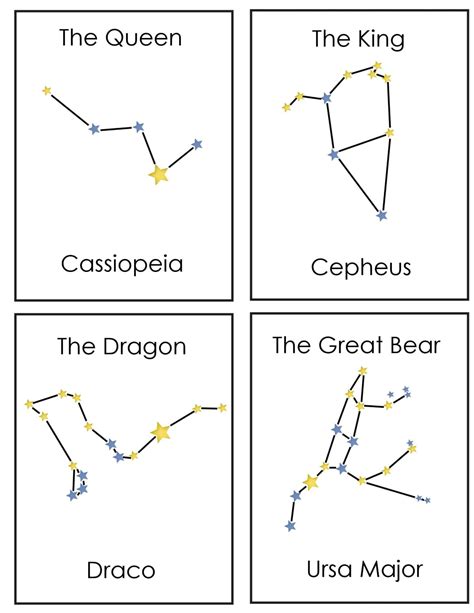 constellation printable cards printable word searches