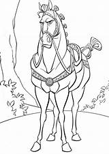 Tangled Maximus Coloring Rider Flynn Rapunzel Printcolorcraft Pages Angry Horse Royal sketch template