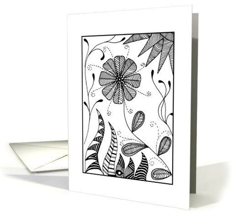 black  white lineart note card cards note cards card craft