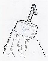 Hammer Thors Mjolnir Pasta sketch template