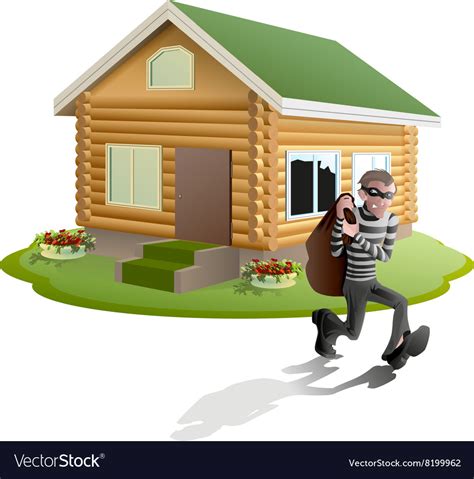 thief robbed house man robber running with bag vector image