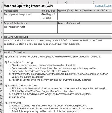 write  standard operating procedure  practical guide