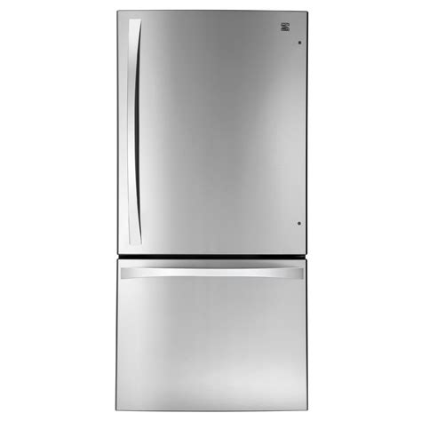 kenmore elite   cu ft bottom freezer refrigerator stainless steel
