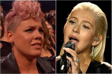 Pink Denies Cringing At Christina Aguilera’s Ama Performance Page Six
