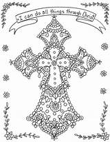 Coloring Pages Cross Christian Adult Crosses Bible Books Color Mandala Book Colouring Sheets Crafts Scripture Sold Etsy Quotes sketch template