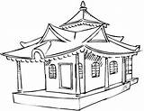 Coloring Pages House Adult Japanese Printable Asian Visit Castle Colouring sketch template