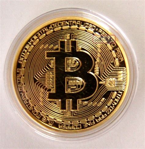 fine gold bitcoin commemorative  collectors coin bit coin  gold pl