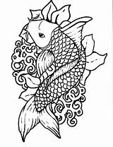 Coloring Fish Koi Pages Sheet sketch template