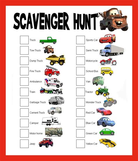 images  printable road trip scavenger hunt game road trip