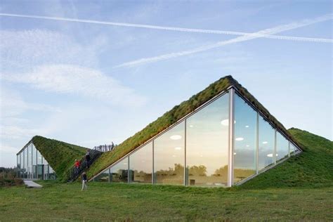 grass covered rooftop converts dutch museum into