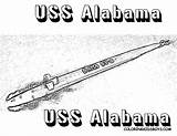 Submarine Coloring Pages Uss Alabama Choose Board Navy Colouring sketch template
