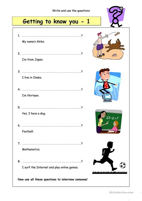 write the questions getting to know you 1 worksheet free esl printable worksheets made by