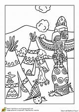 Coloriage Amerique Colorier Indiens Représentation Indien Dessin Pâques Paques Fête Hugolescargot Amérindien školka Omalovánky Tisku sketch template