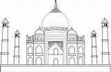 Mahal Taj Mewarnai Cinta Lambang Indien Masjid Vektor Pemandangan Projektwoche Symmetry sketch template