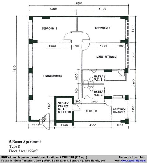 Hdb 5 Room Improved Floor Plan 120 Sqm Floor Plan Design Vintage