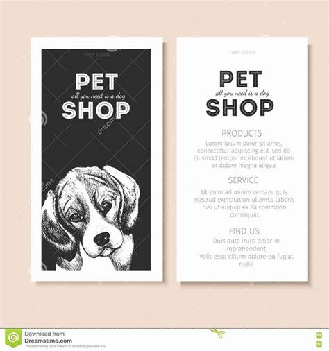 service dog id card template     vector set pet shop