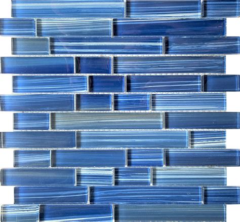 Hawaii Dark Blue Linear Glass Tile Tiles And Deco