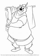 Robin Hood John Little Draw Bear Drawing Step Tutorials Cartoon Learn Drawingtutorials101 sketch template