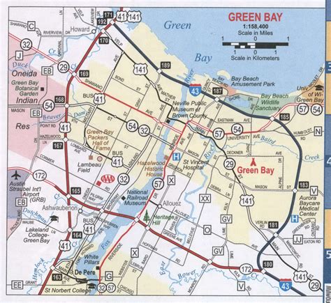 green bay wi roads map