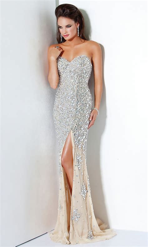 Silver Sequin Evening Gowns Jovani Long Prom Dresses