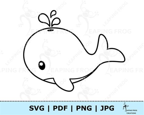 cute whale coloring page jpg  svg png whale clipart etsy