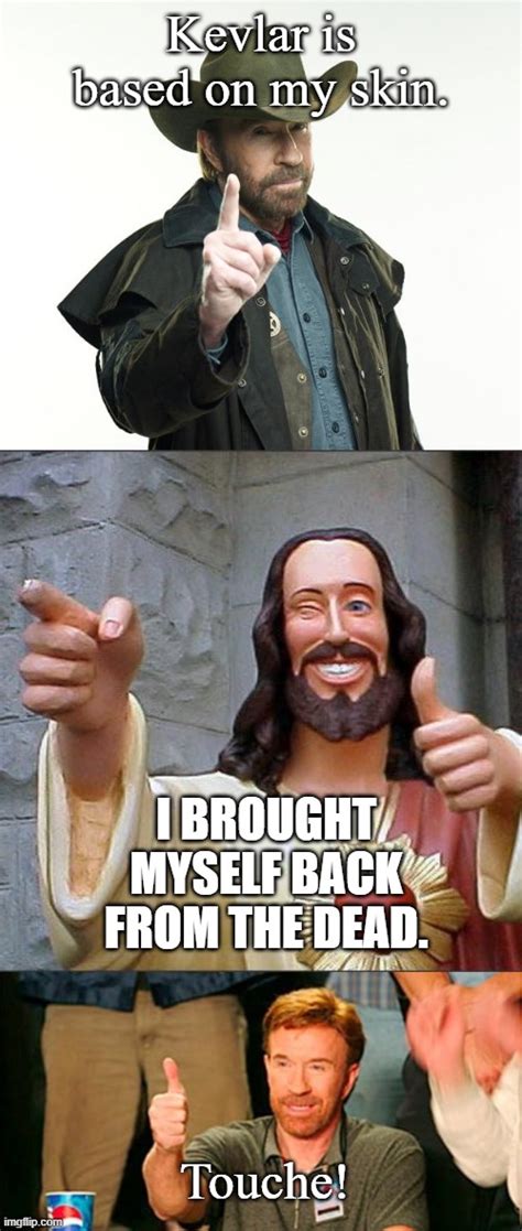 image tagged in memes buddy christ chuck norris finger