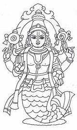 Vishnu Dashavatar Matsya Hindu Sketch Hindugallery Crystalinks Avatara Printablecolouringpages Kerala sketch template