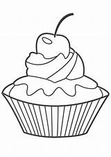 Cupcake Kuchen Torte Mewarnai Menggambar Malvorlagen Minuman Lebensmittel sketch template