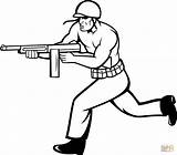 Soldier Gun Coloring Drawing Pages Soldiers Running Tommy Ww2 Army Cartoon Printable Easy Guns Military Drawings Color Print Getdrawings Drawn sketch template