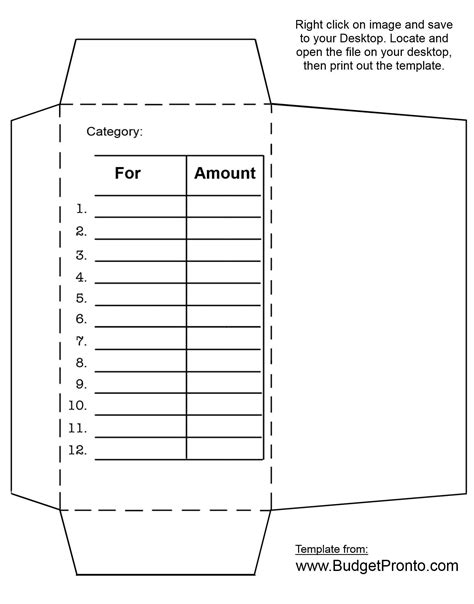 printable printable cash envelope template printable templates
