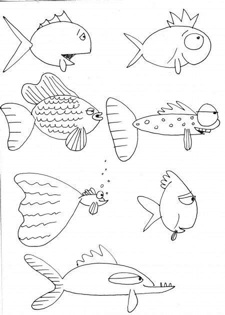 pin  ubbsi  colouring pages art handouts fish drawings drawn fish